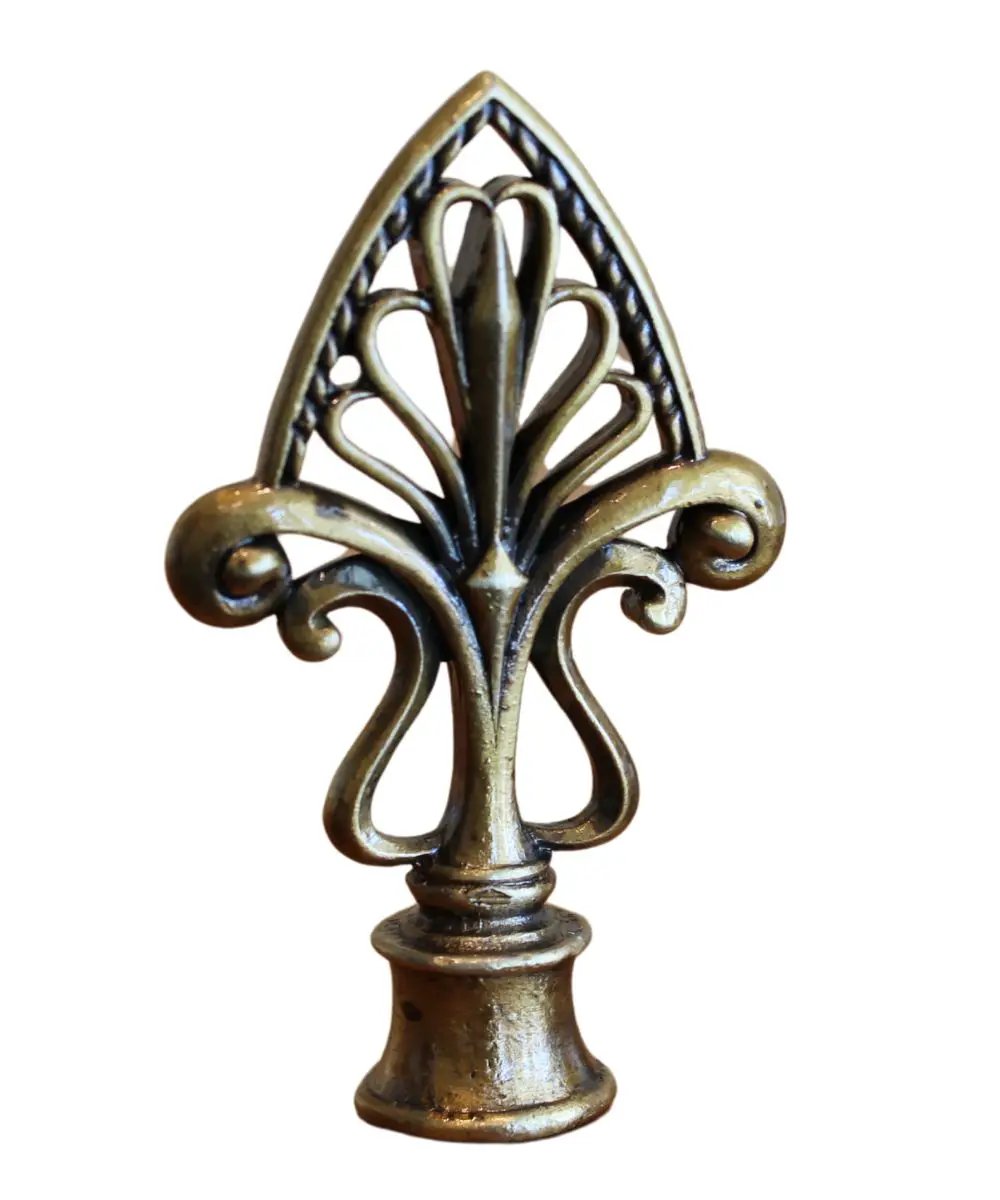 Vintage Filigree Lamp Finial | Antique Brass Finish | 3.2 Inch Height