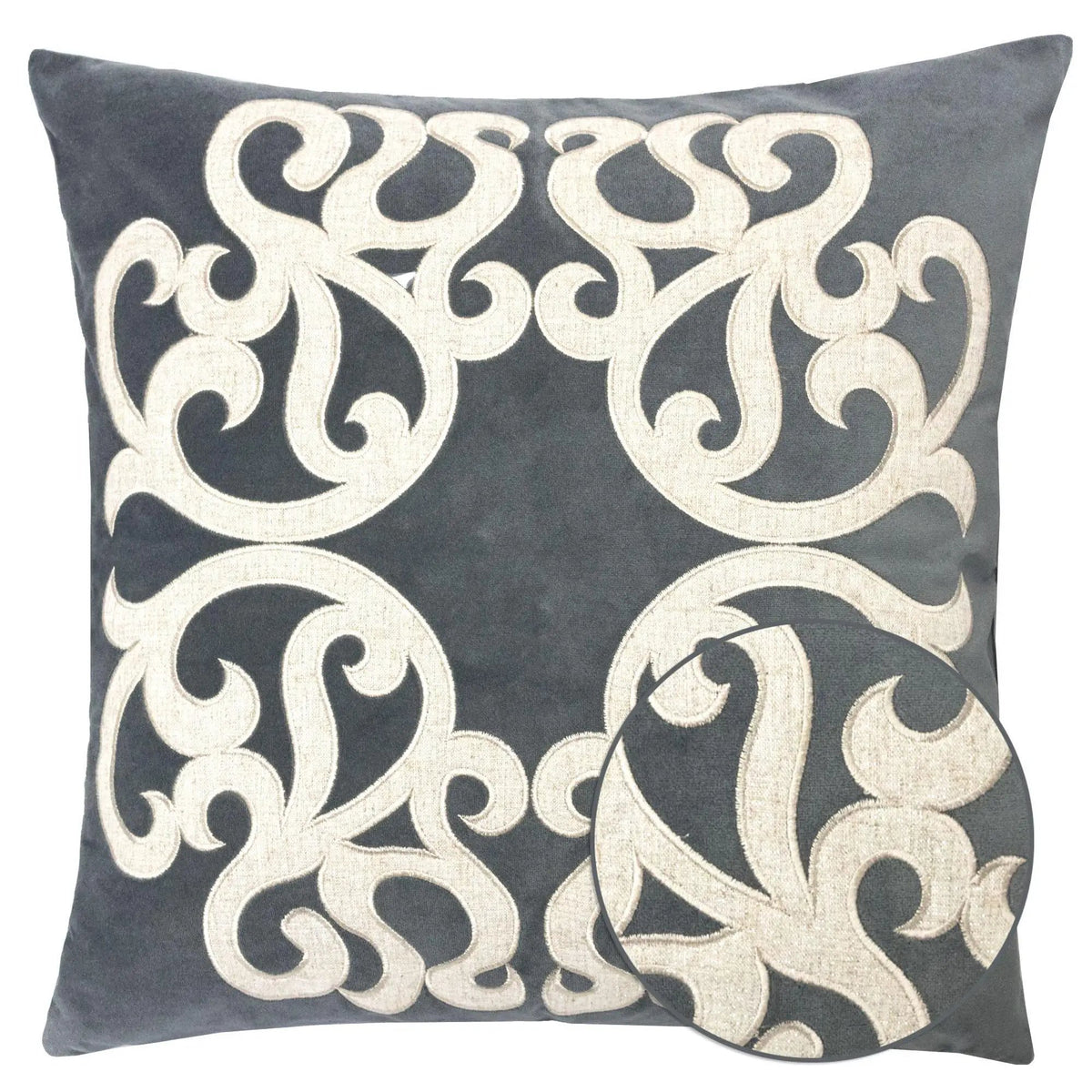 Pillow Cover | Vintage Vine Pattern | Hidden Zipper | Matching Back