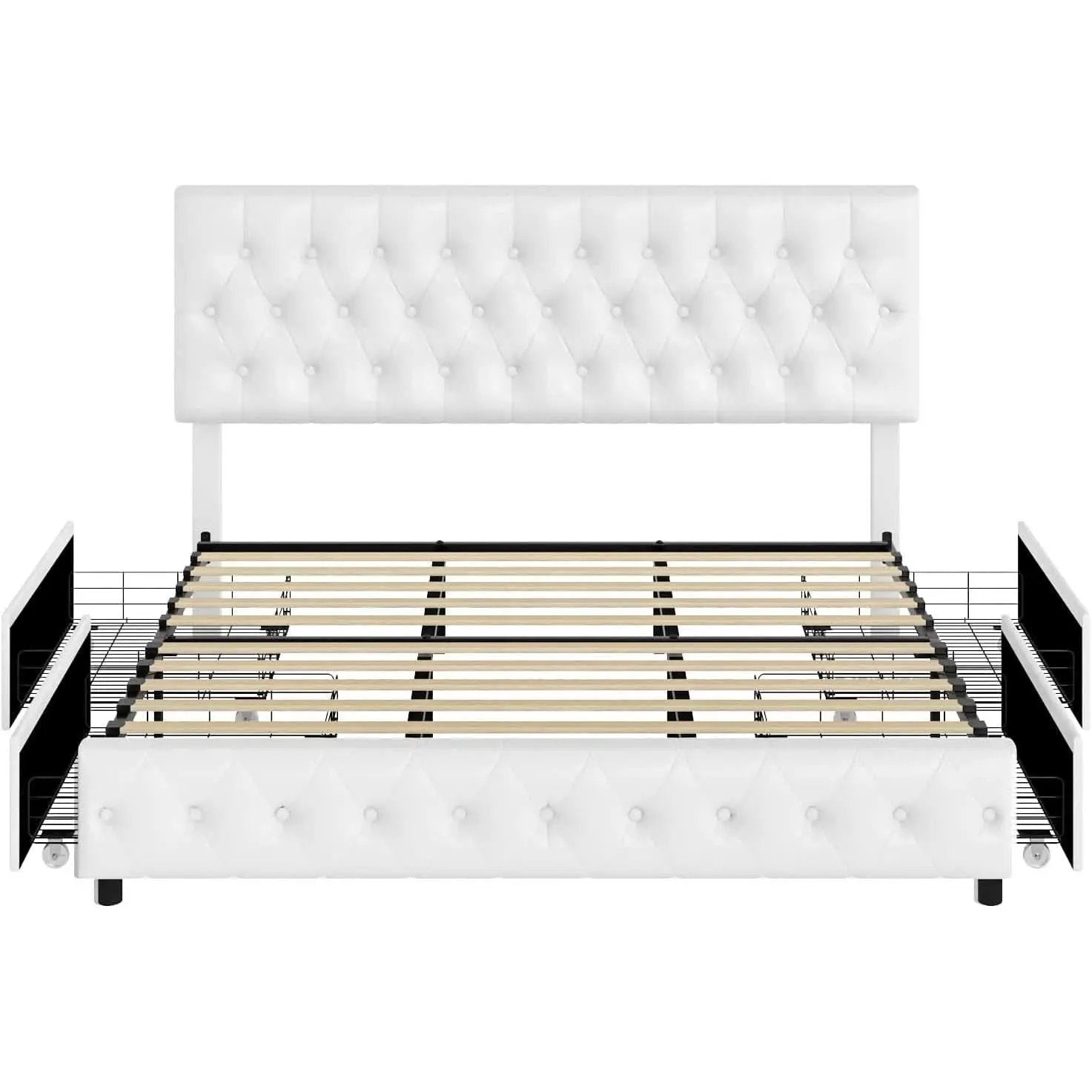 Queen Upholstered Bed Frame With Under Bed Drawers from PriceLows™
