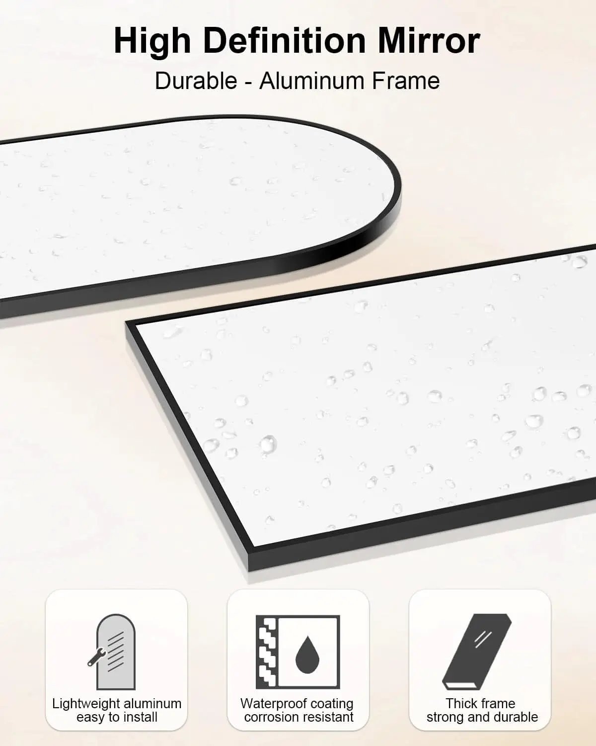 58x19 Inch Arched Floor Standing Full Length Mirror Black from PriceLows™