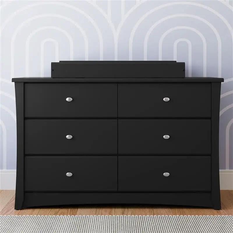 Crescent 6 Drawer Double Dresser Black GREENGUARD Gold from PriceLows™