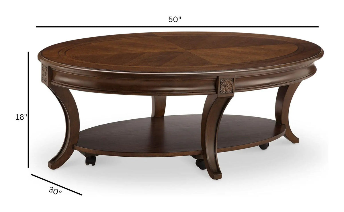 Winslet Oval End Table | Cherry And Walnut Veneers | Warm Cherry Finish | Hardwood Solids