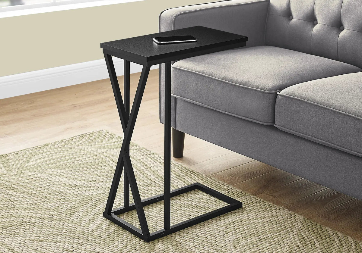 C-Shaped Accent Table | Slide-Under Base | Rectangular Tabletop | Sturdy And Lightweight