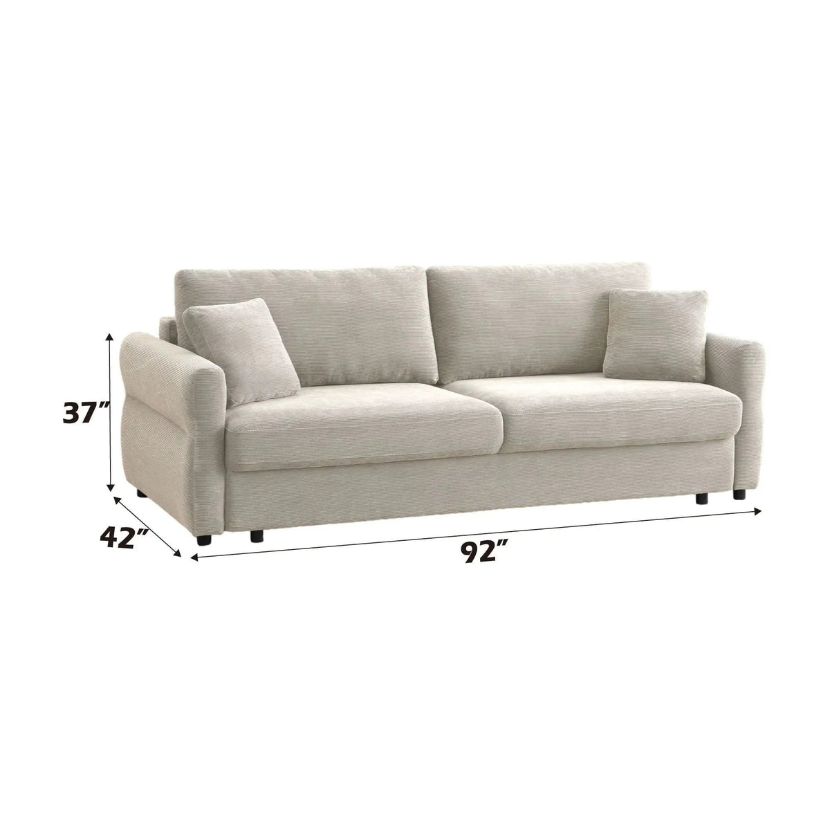 Haran Pull Out Sleeper Sofa With Storage | 2 Pieces | Fabric | Living Room