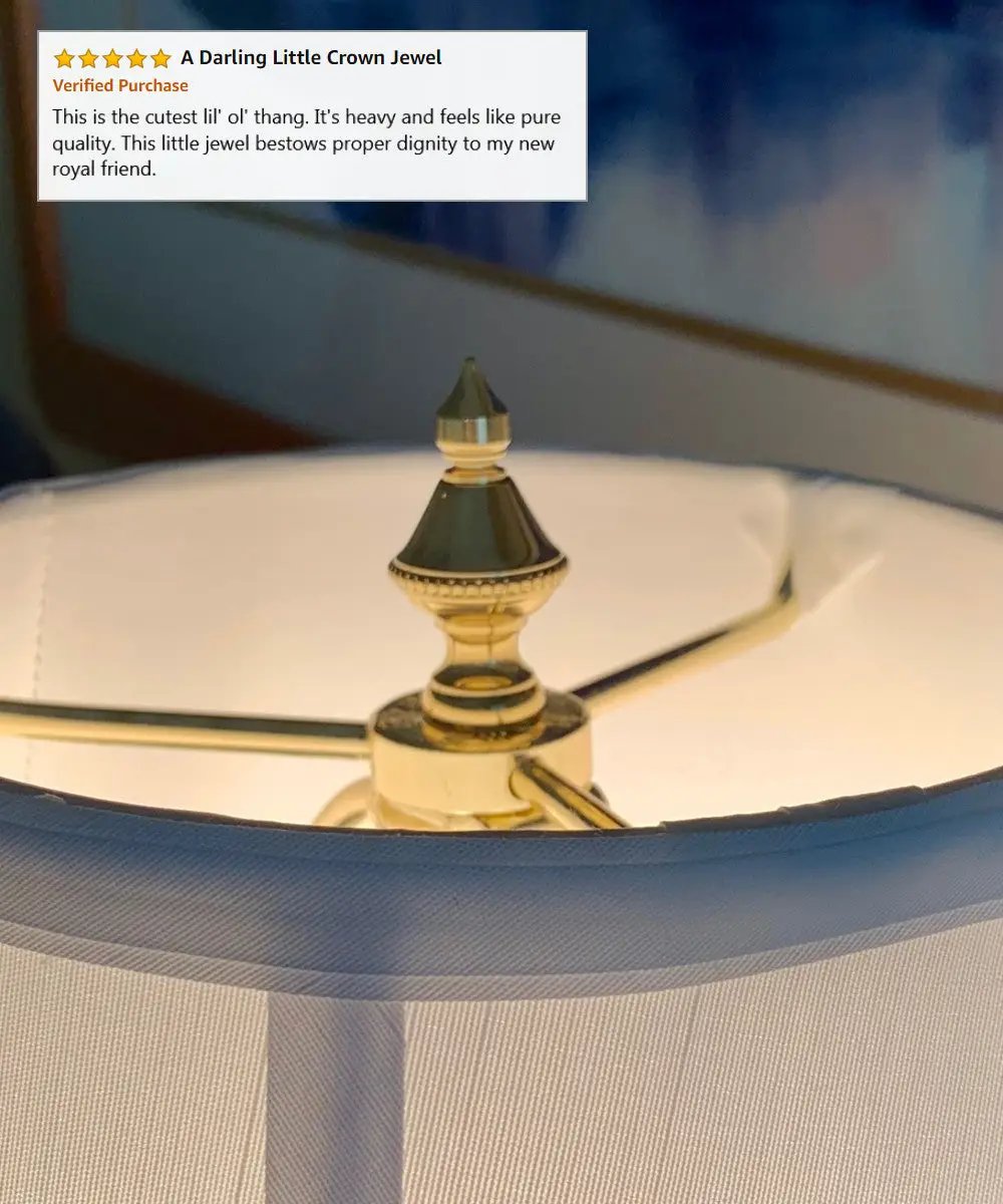 Lamp Finial | Polished Brass | 1.5 Inch Height | 1/4-27 Thread