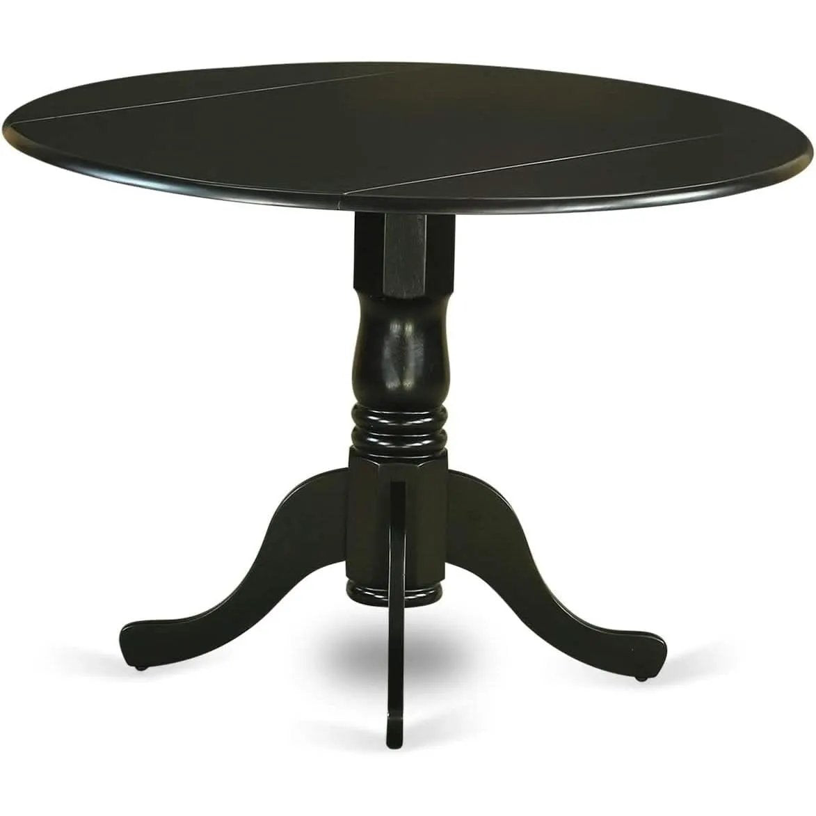 Black Round Dining Table Set 3 Piece Wood Dining Chairs from PriceLows™