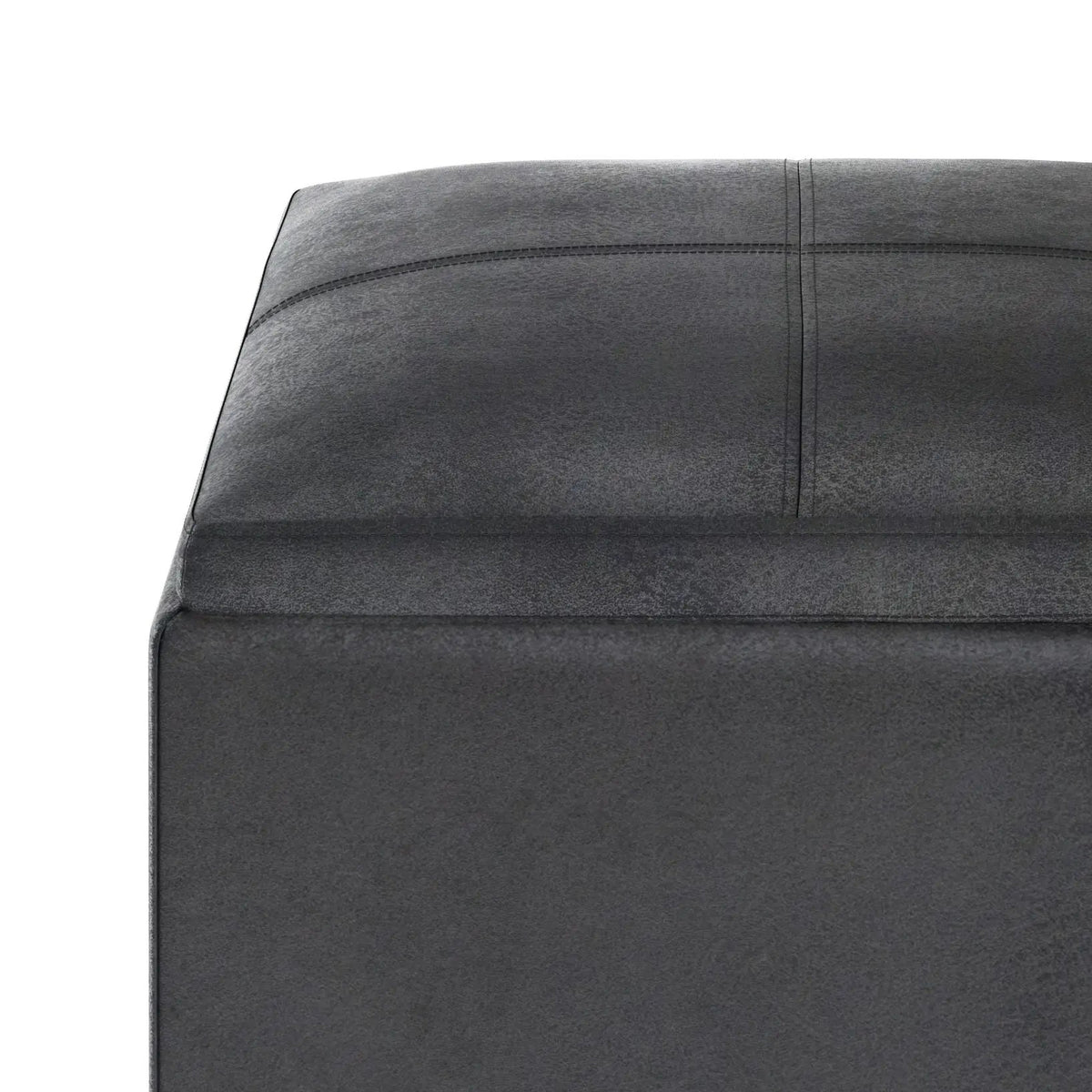 Rockwood Upholstered Cube Ottoman | Flip Over Serving Tray | Large Interior Storage | 16.9 Inch Cube