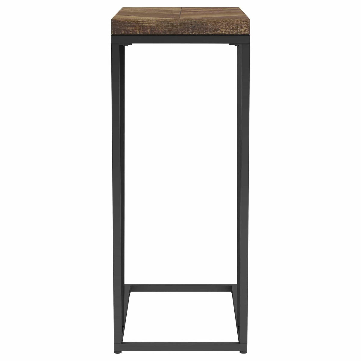 Sergio Engineered Wood C-Shaped Side Table Rustic Tobacco | 10 x 18 x 25 in | Engineered Wood & Metal | Home