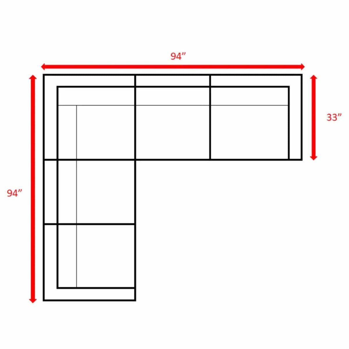 Outdoor Wicker Sofa Seating Group With Cushions Stationary Sectional | Stationary Sectional | Wicker & Aluminum | Living Room