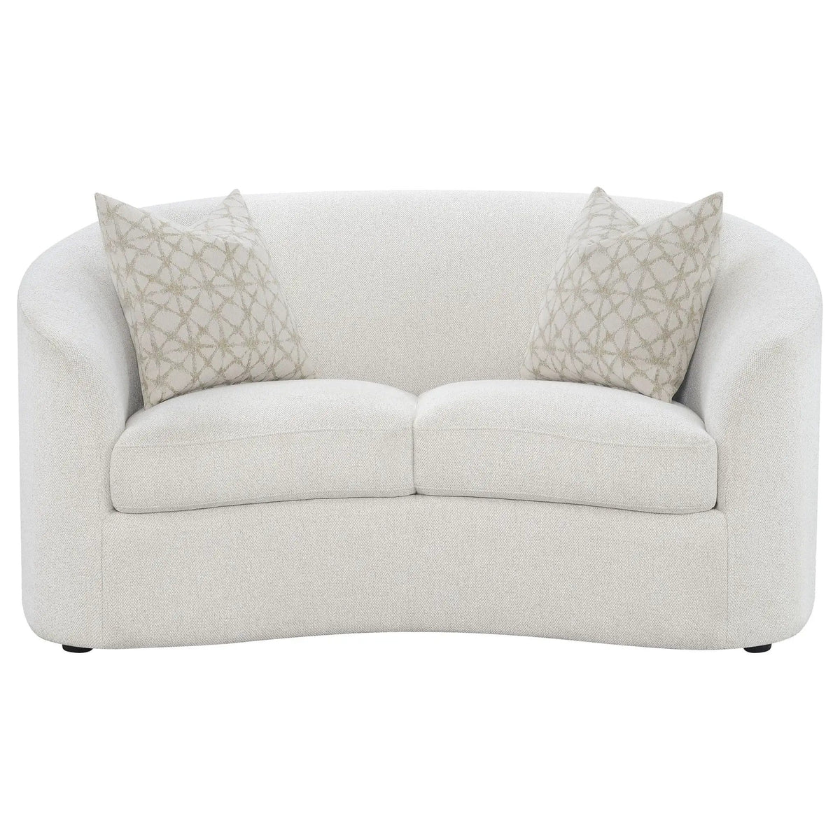 Rainn Boucle Upholstered Sloped Arm Loveseat Latte | 65.5 x 40 x 33 in | Boucle & Fabric | Living Room