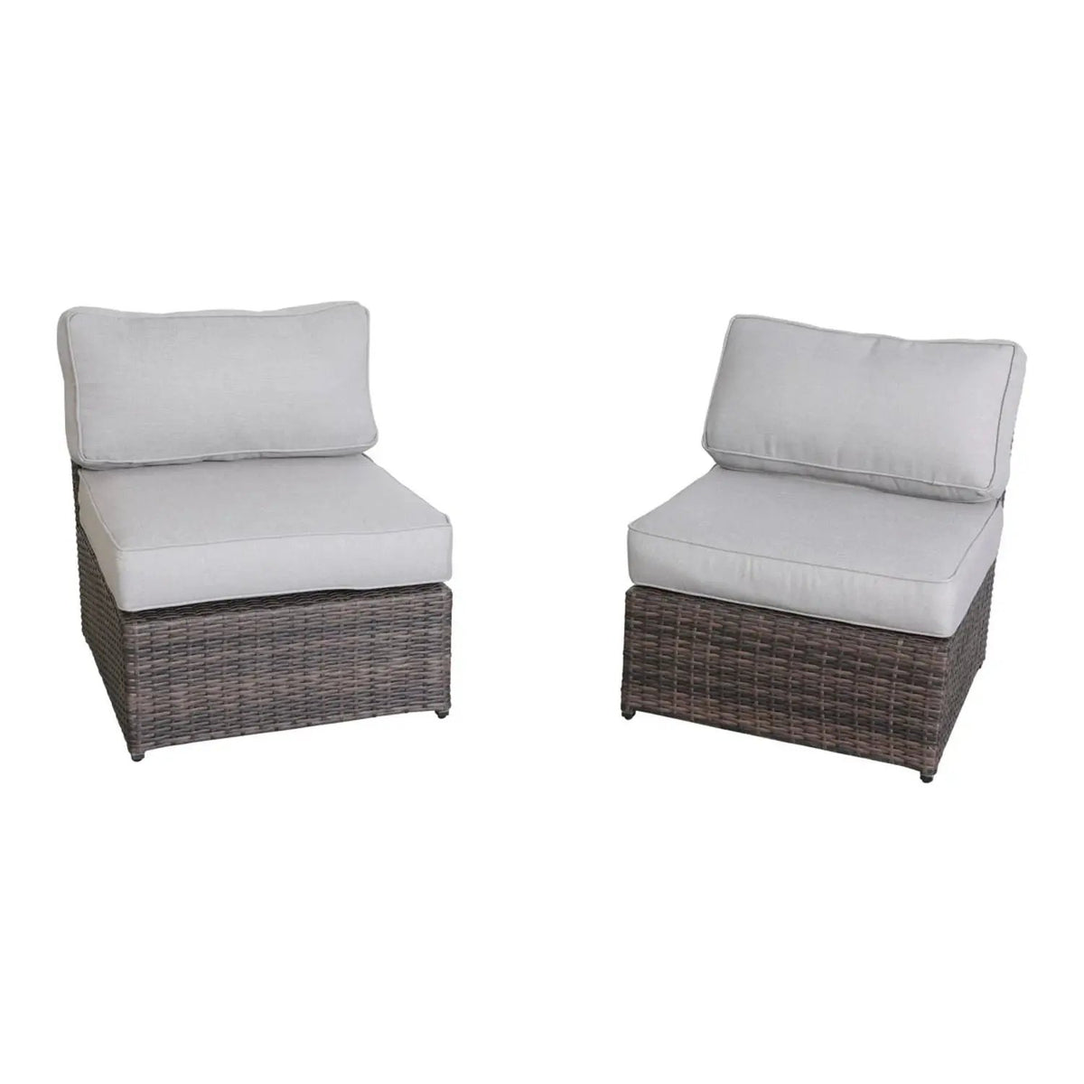 Outdoor Conversation Set | Fire Pit Included | 5 Inch Olefin Cushions | Espresso HDPE Wicker