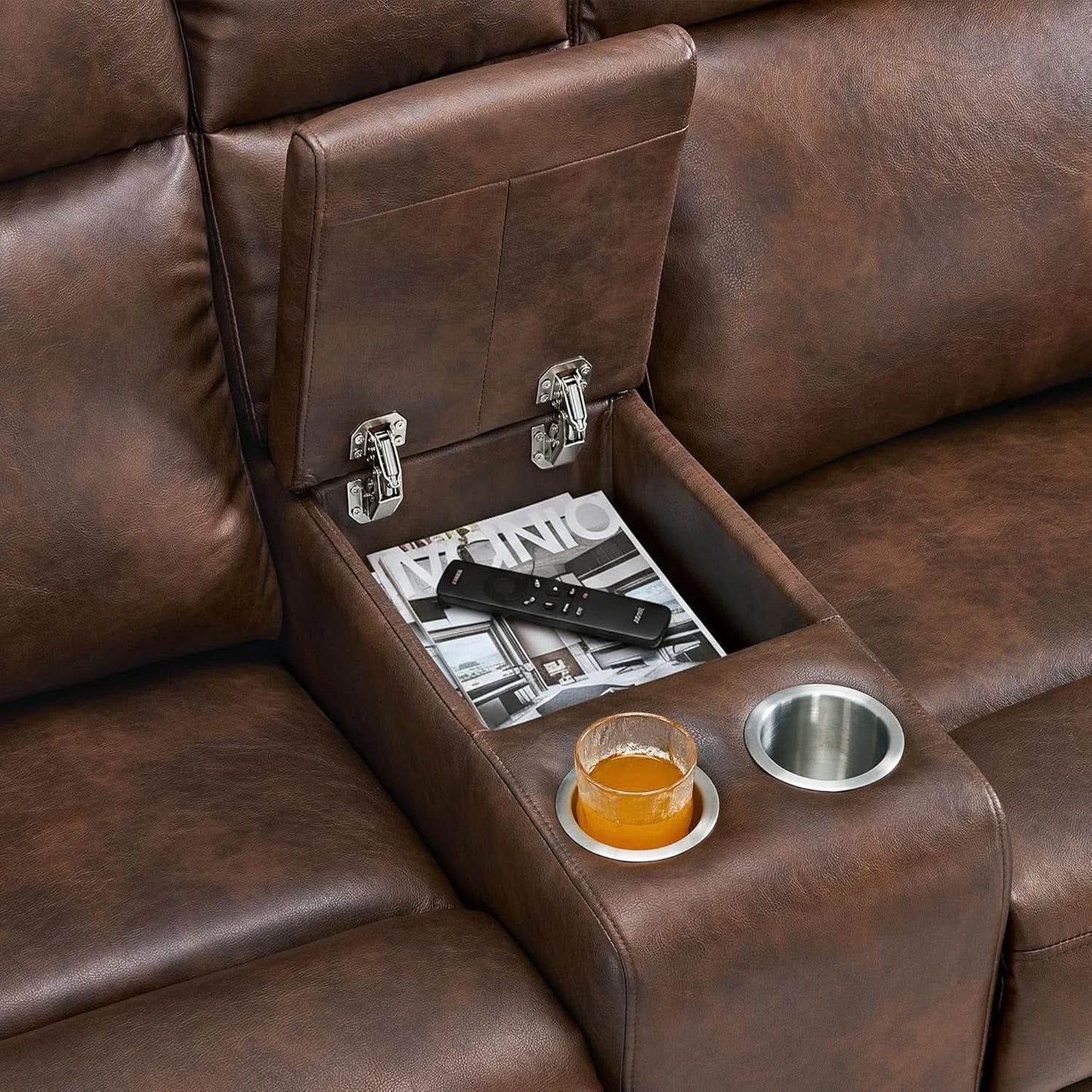 65.7 Inch Dark Brown Zero Wall Power Recliner Loveseat from PriceLows™