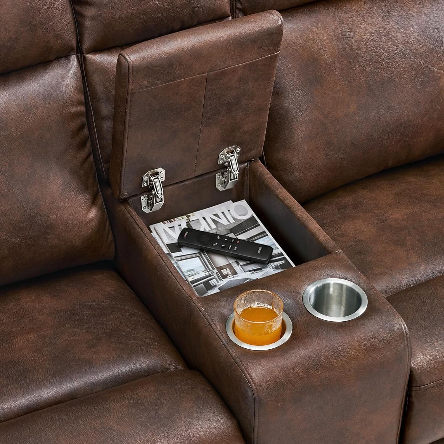65.7 Inch Dark Brown Zero Wall Power Recliner Loveseat from PriceLows™