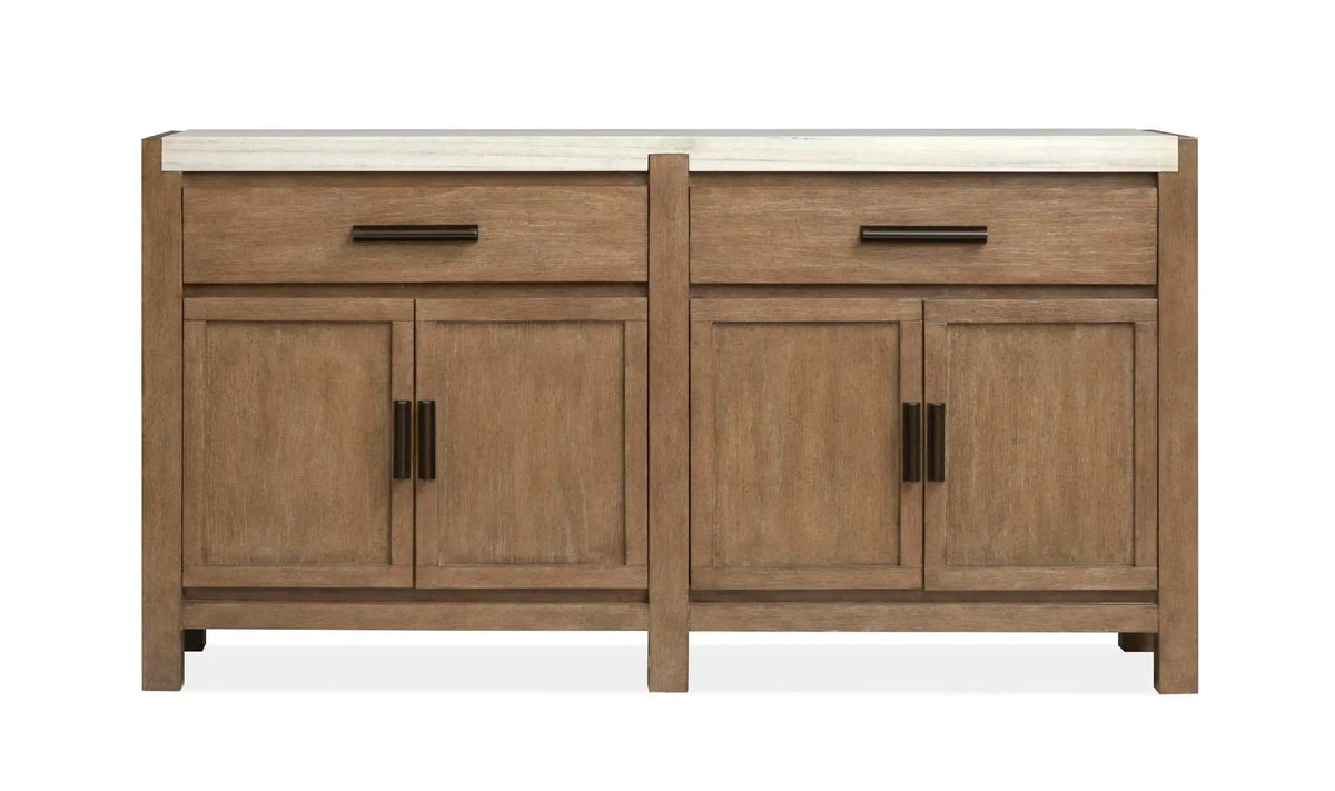 Plum Creek Sideboard | 2 Pieces | Oak Veneer & Fabric | Dining Room