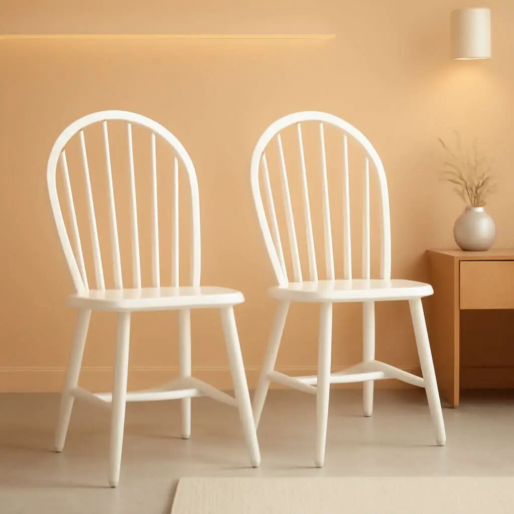 Camden 18 Inch Farmhouse Black Spindle Back Dining Chairs Pair from PriceLows™
