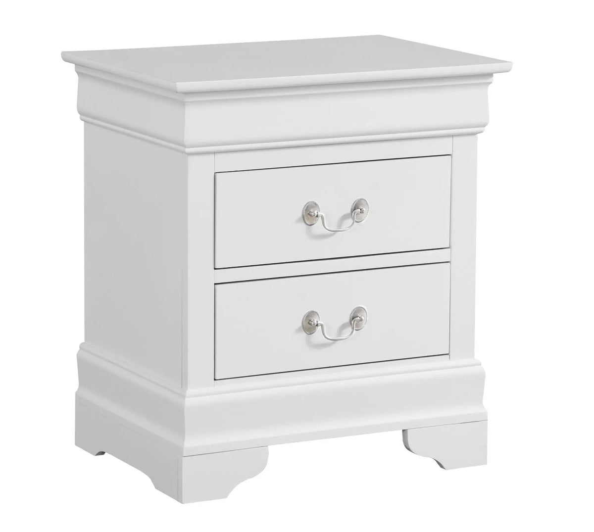 Louis Phillipe Nightstand | Traditional Wood Design | English Dovetailed Drawers | Metal Center Guides