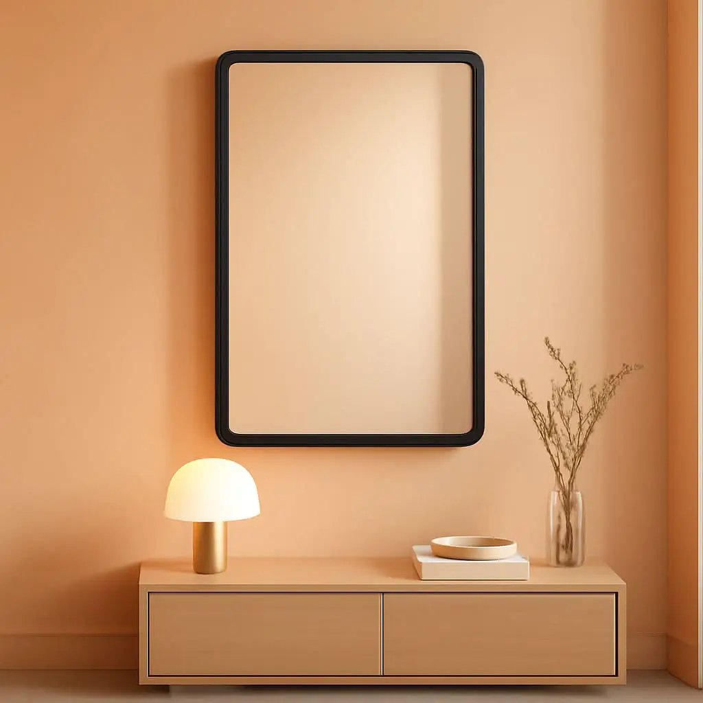 Black 18x26 Inch Bathroom Mirror Over Vanity Wall Mount from PriceLows™