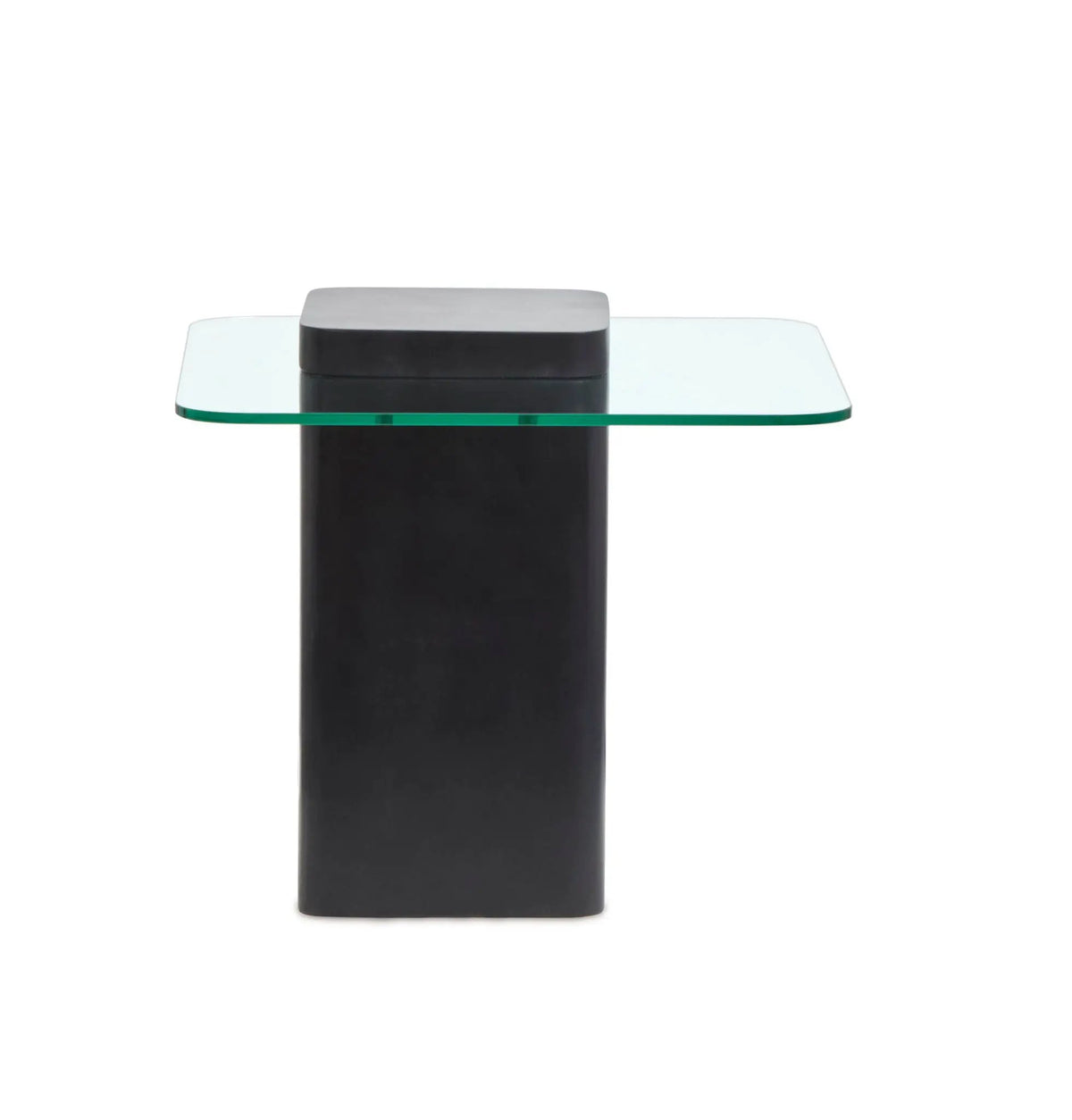 Donora Square End Table | Glass Top | Modern Square Base | Minimalist Design