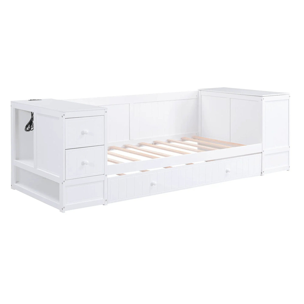 Daybed | Solid Pine Frame | Pull Out Trundle | Integrated Charging