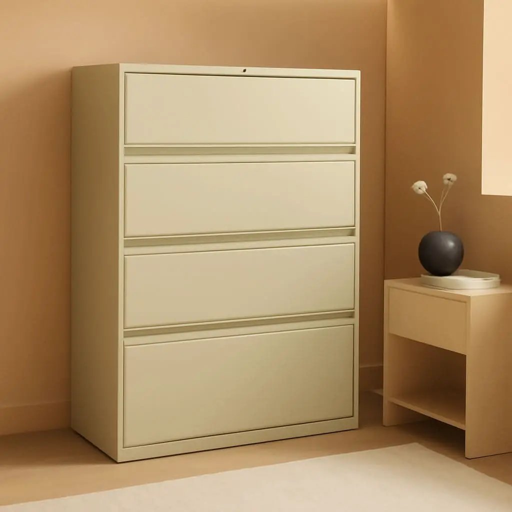 Putty 5 Drawer Lateral File Cabinet With Lock Office Filing from PriceLows™