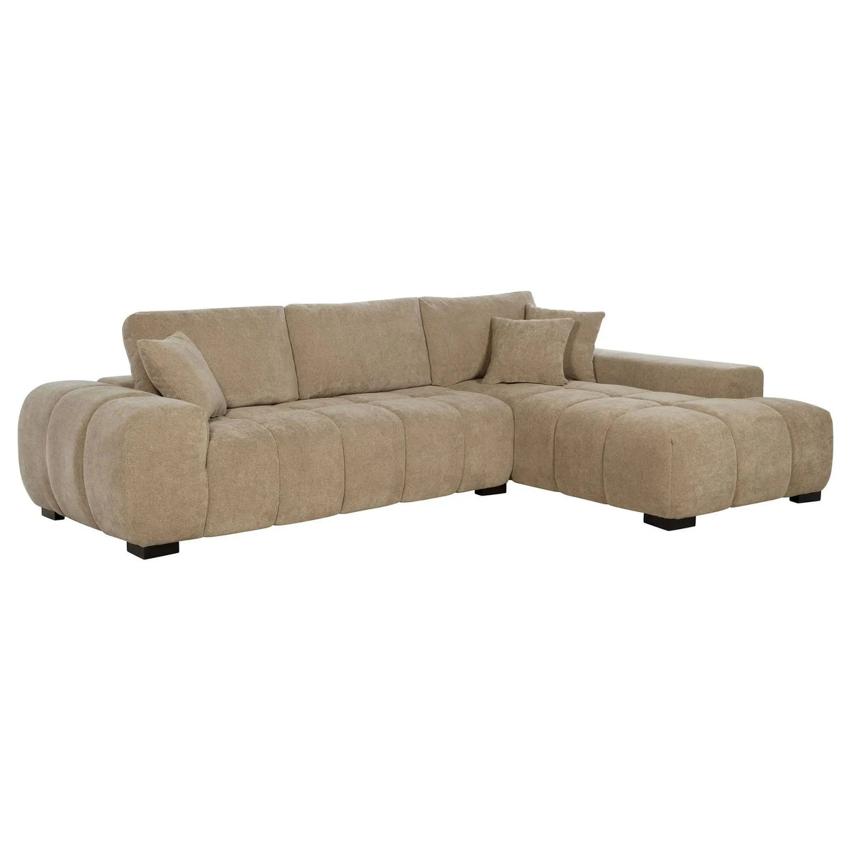Octavia Upholstered Sectional Chaise Sofa Camel | 119.25 x 79.5 x 35.5 in | Living Room Furniture | Living Room