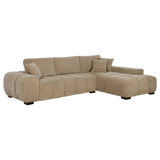 Octavia Upholstered Sectional Chaise Sofa Camel | 119.25 x 79.5 x 35.5 in | Living Room Furniture | Living Room