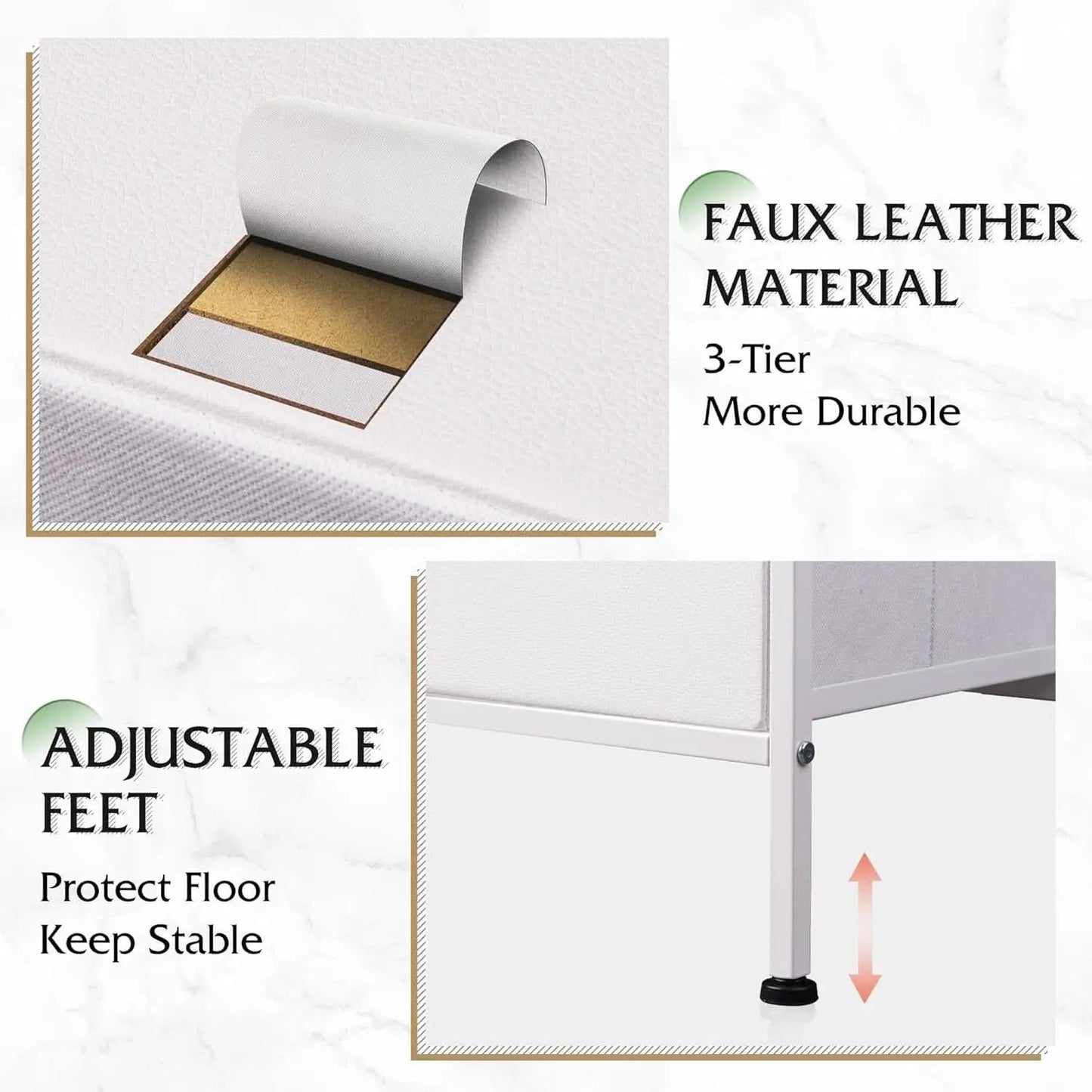 Fabric Dresser With 5 Drawers White For Bedroom Storage Organizer from PriceLows™