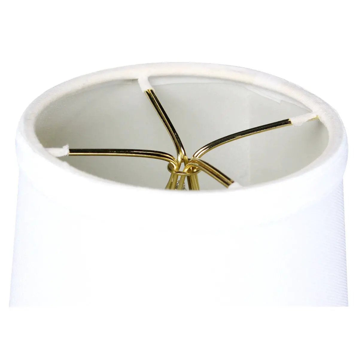 Clip On Drum Lamp Shades | 6 Inch Wide | White Linen Fabric | Set Of 6