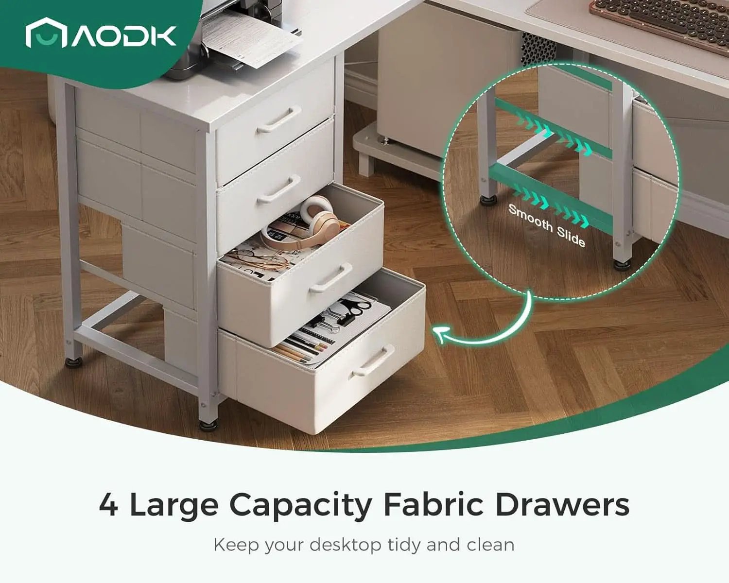 L Shaped Desk 61 Inch With USB Ports For Home Office from PriceLows™