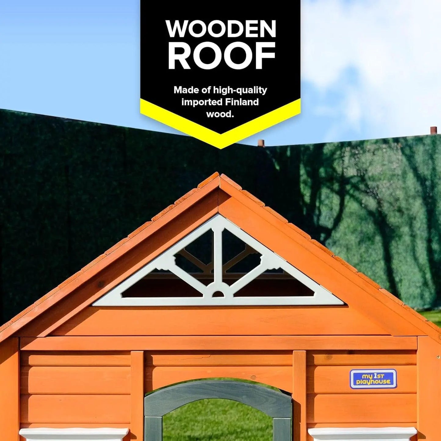 Wooden Playhouse With Open Design And Flower Pot Holders from PriceLows™