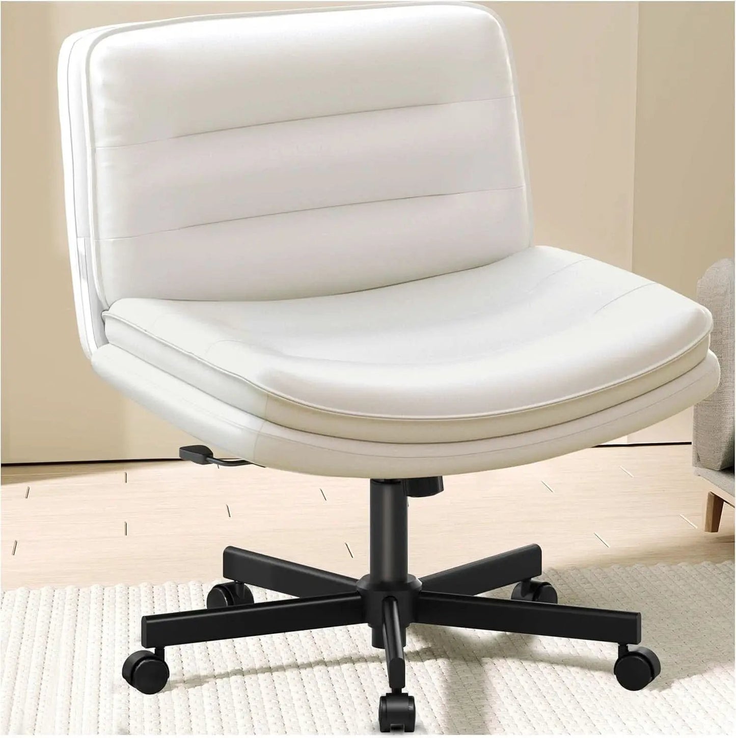 Criss Cross Office Chair Beige With Wheels For Home Office from PriceLows™