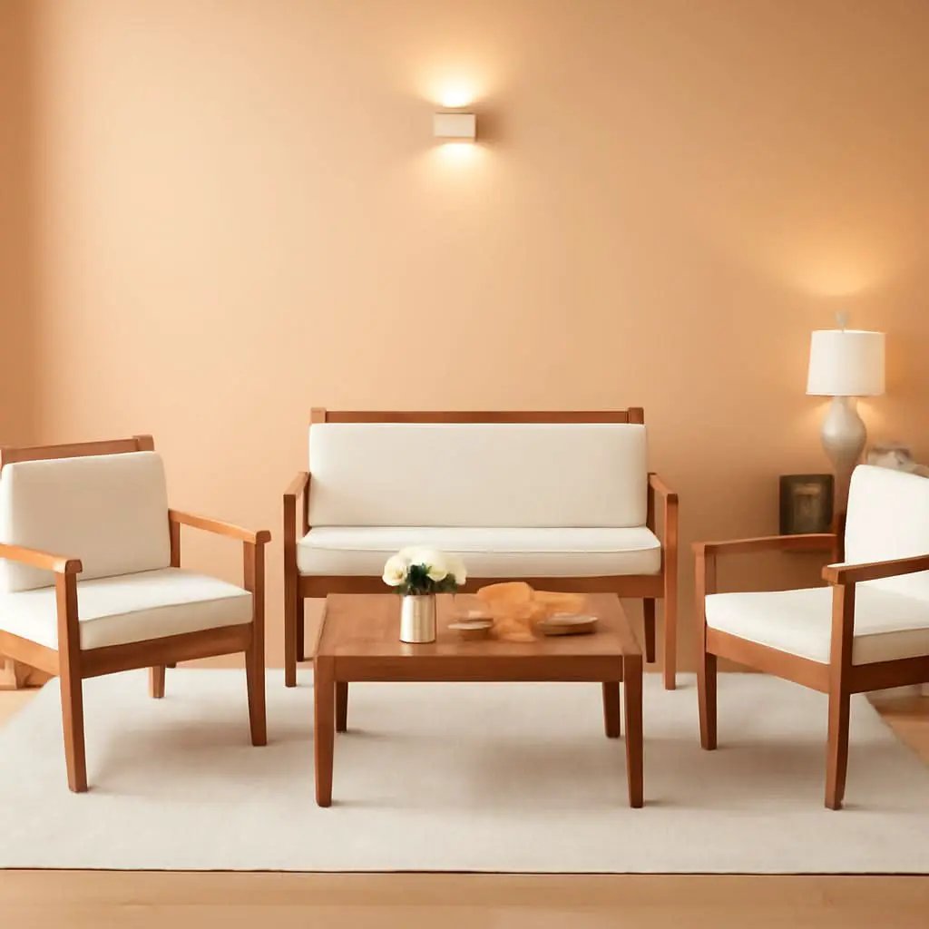 4 Piece Patio Bistro Set With Water Resistant Cushions In Acacia Wood from PriceLows™