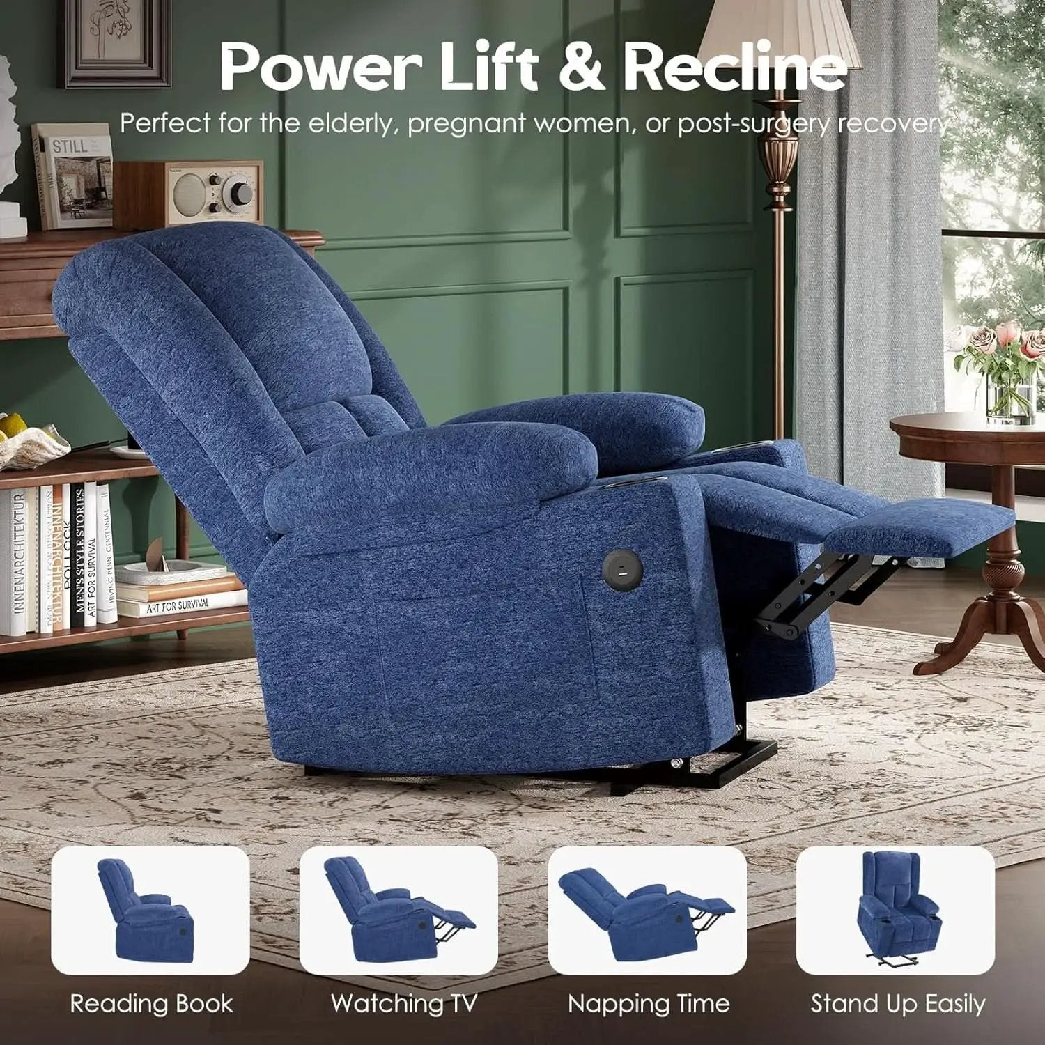 Power Lift Recliner Chair With Massage And USB Ports from PriceLows™