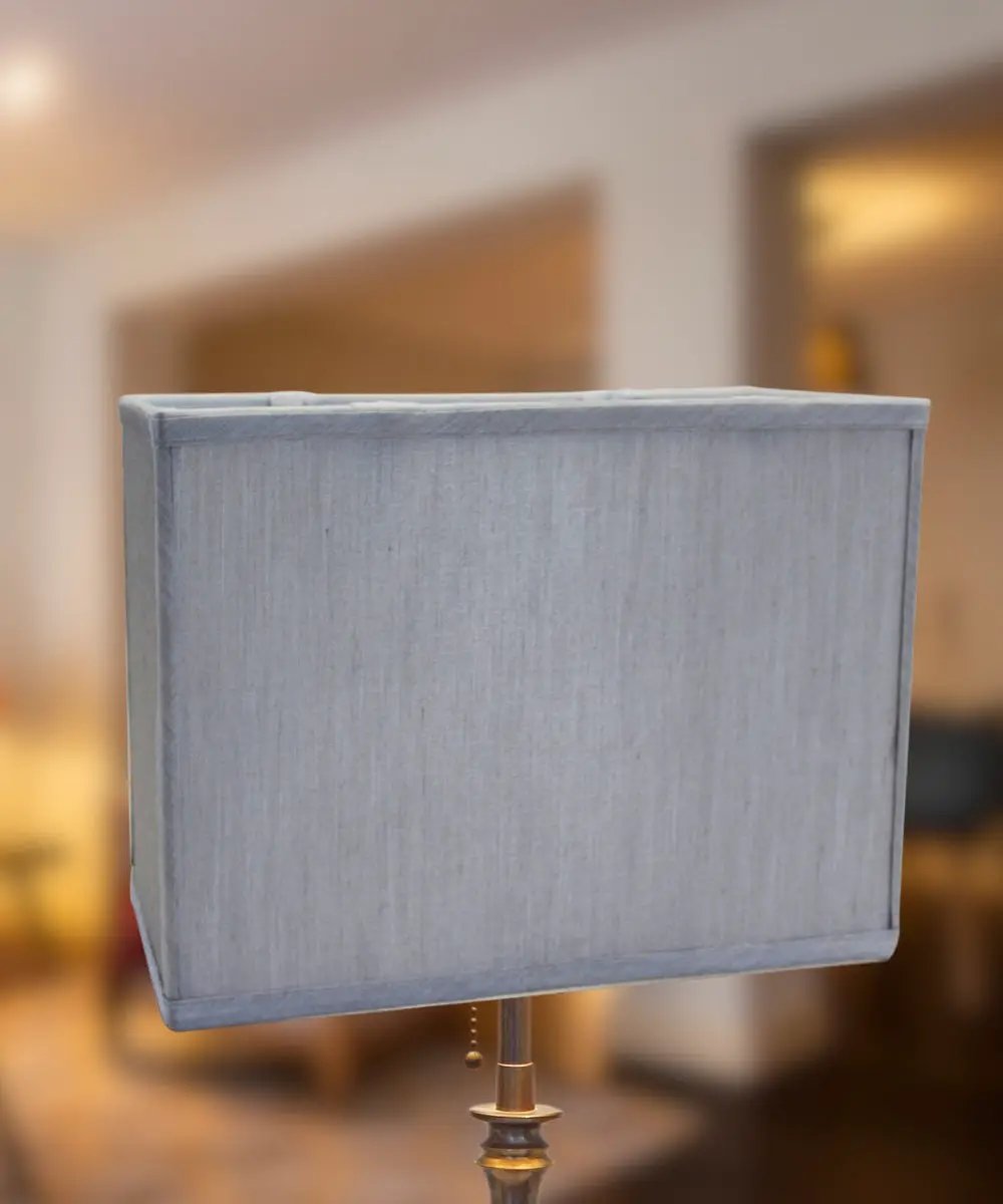 Rectangular Drum Lampshade | Premium Linen Fabric | Bavarian Gray | 7x9 Inches