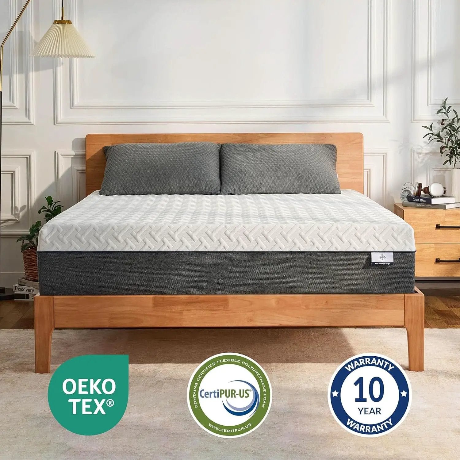 Queen Memory Foam Mattress Gel Cooling CertiPur US Certified from PriceLows™