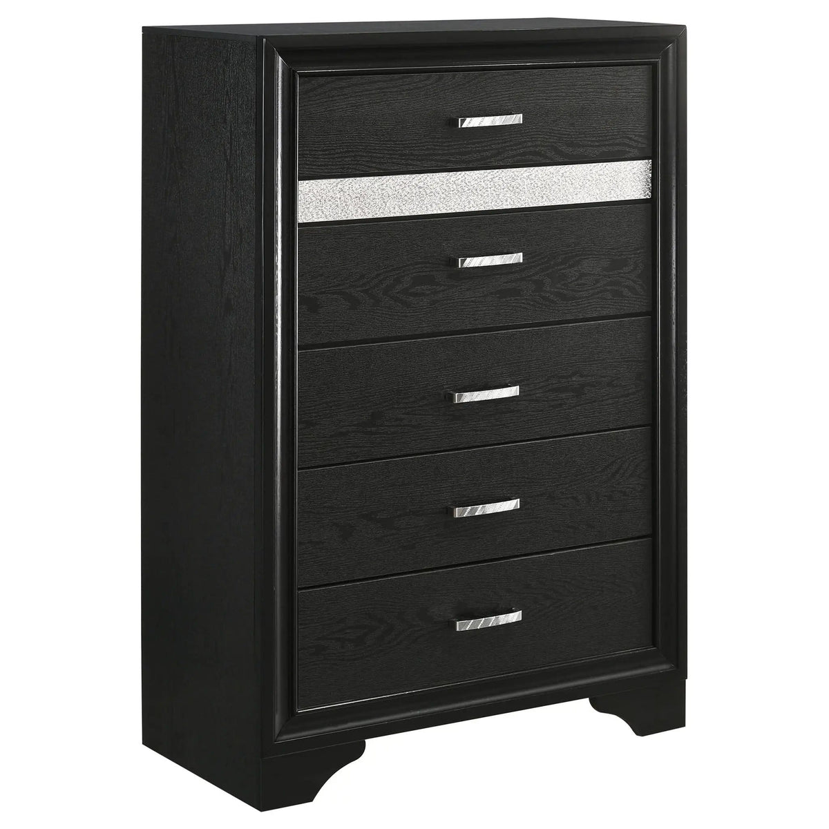 Miranda 6-drawer Bedroom Chest | 34.25 x 16.5 x 51.5 in | Metal | Black