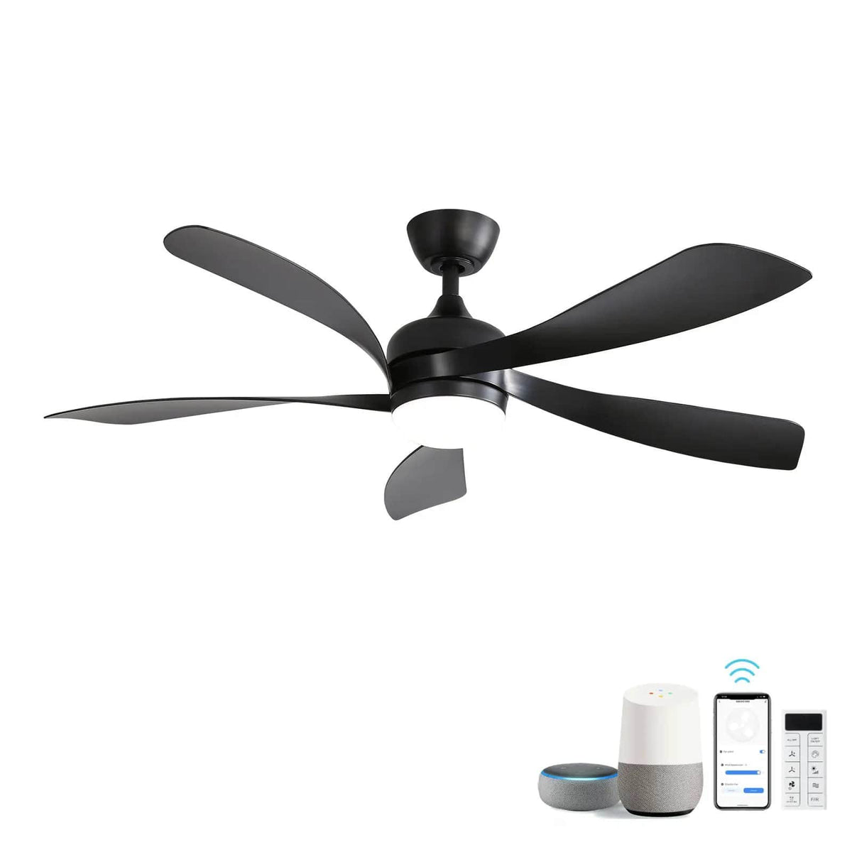 Ceiling Fan & DC Motor And Integrated Light | 3 Pieces | Wood | Home