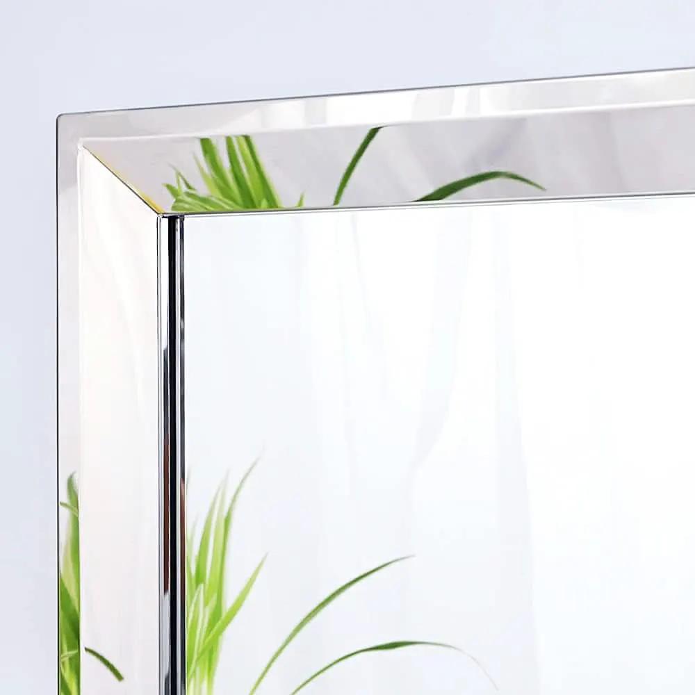 22 Inch By 47 Inch Large Wall Mirror With Angled Beveled Edge And Stainless Steel Frame from PriceLows™