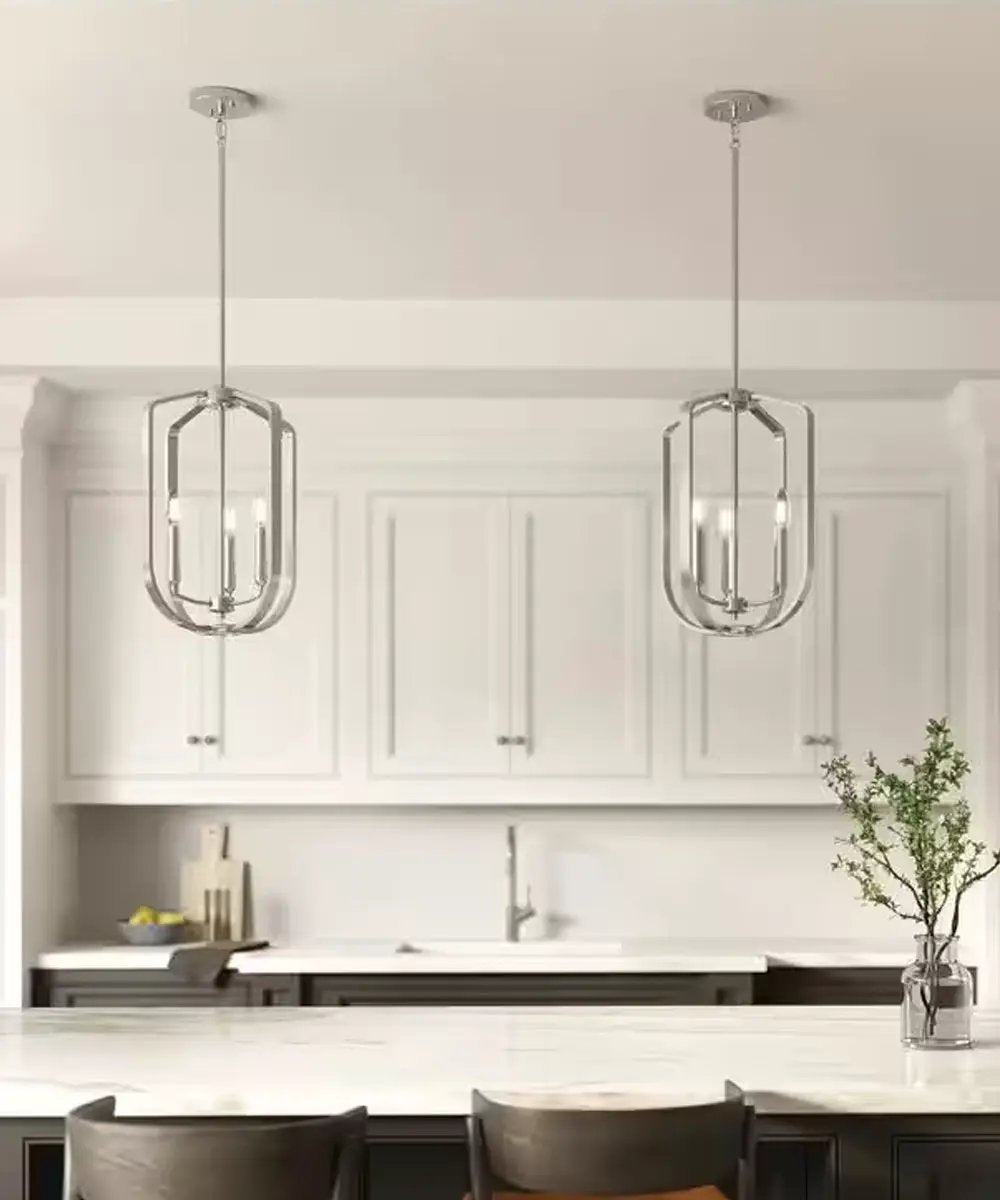 Pendant Light | 3 Light | Brushed Nickel | 14W Ettore