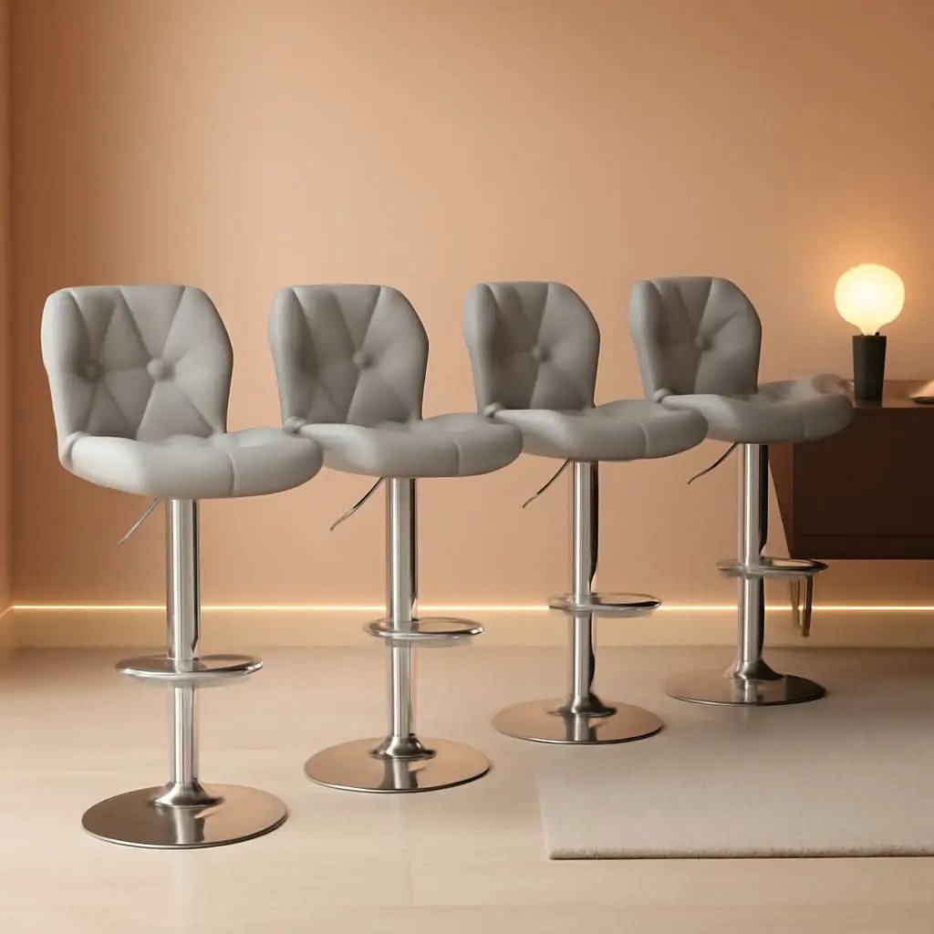 Elegant PU Leather Swivel Bar Stools Set of Four from PriceLows™
