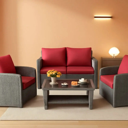4 Piece All Weather Patio Furniture Set With Cushions And Glass Table from PriceLows™