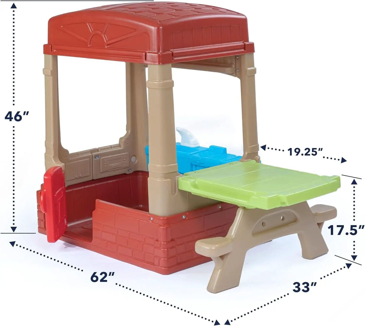 Kids Picnic Cottage Playhouse With Kitchen And Picnic Table from PriceLows™