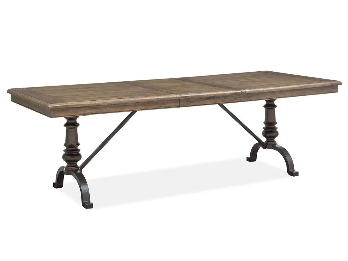 Roxbury Manor Rectangular Dining Table Dining Tables with Extension | Dining Tables with Extension | Oak Veneer & Metal | Homestead Brown
