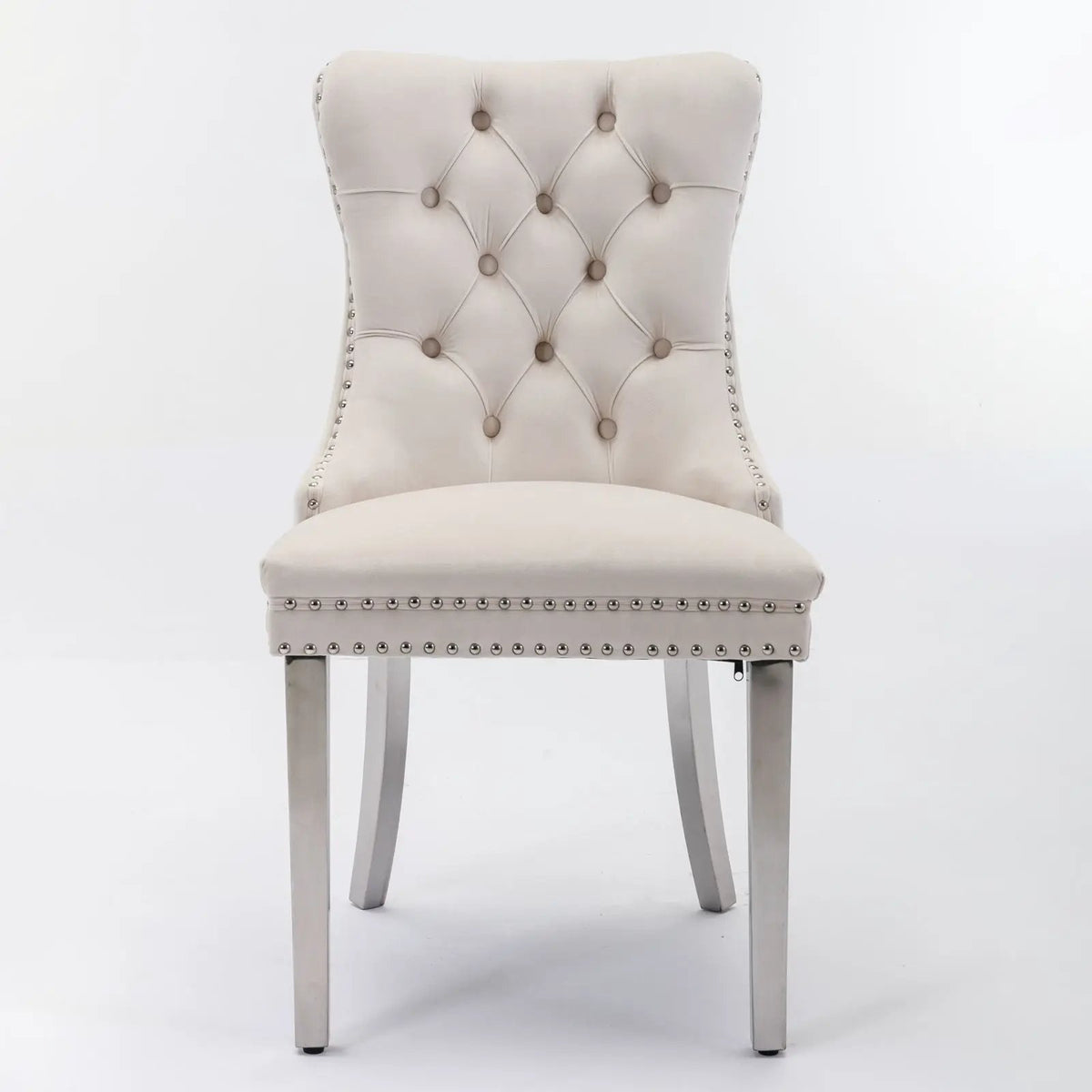 Dining Chair | Tufted Upholstery | Stainless Steel Legs | Set Of 2