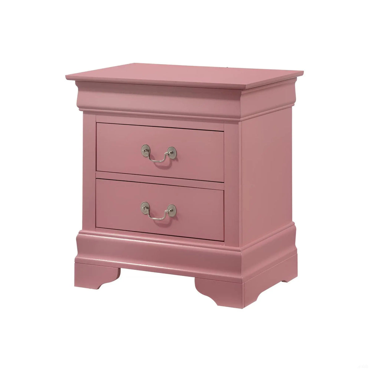 Louis Phillipe Nightstand | Traditional Wood Design | English Dovetailed Drawers | Metal Center Guides