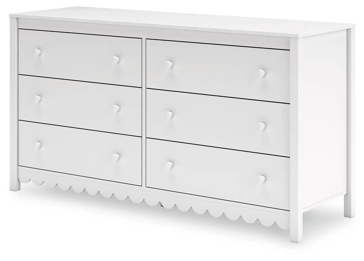 Hallityn Six Drawer Dresser | 60.75 x 19.84 x 32.72 in | Engineered Wood & Mdf | White