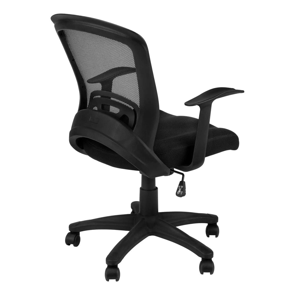 Mesh Office Chair | Black Mid-Back Design | Wide Curved Backrest | Black 5-Star Base