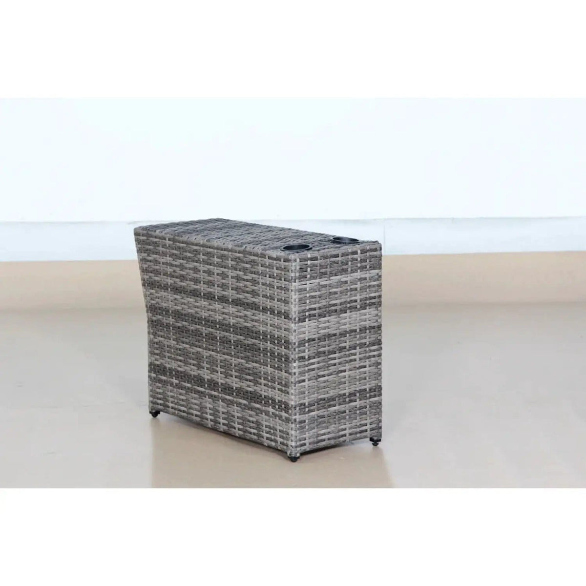Shick Outdoor Side Table Gray Mix | 13 x 33 x 22 in | Wicker | Outdoor Living