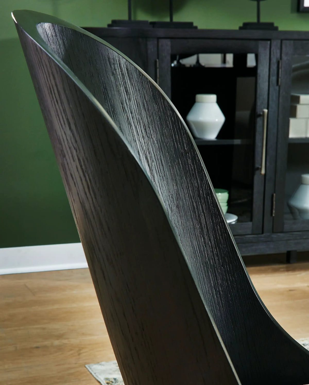 Rowanbeck Dining Side Chairs | Set Of 2 | Gray And Black | Upholstered Seats