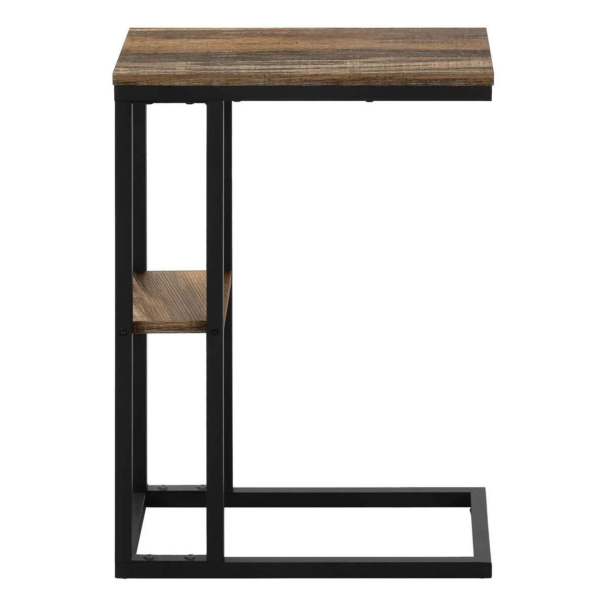 C-Shaped Accent Table | Slide-Under Base | Rectangular Tabletop | Sturdy And Lightweight